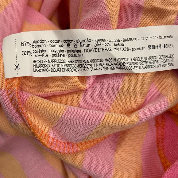 Zara Pink Orange Striped Sleeveless Midi Terrycloth Tank Dress Size S - Picture 12 of 12